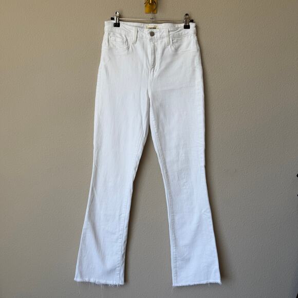 L'Agence Ruth High Rise Straight Jeans in Blanc Size 27 - Picture 2 of 6